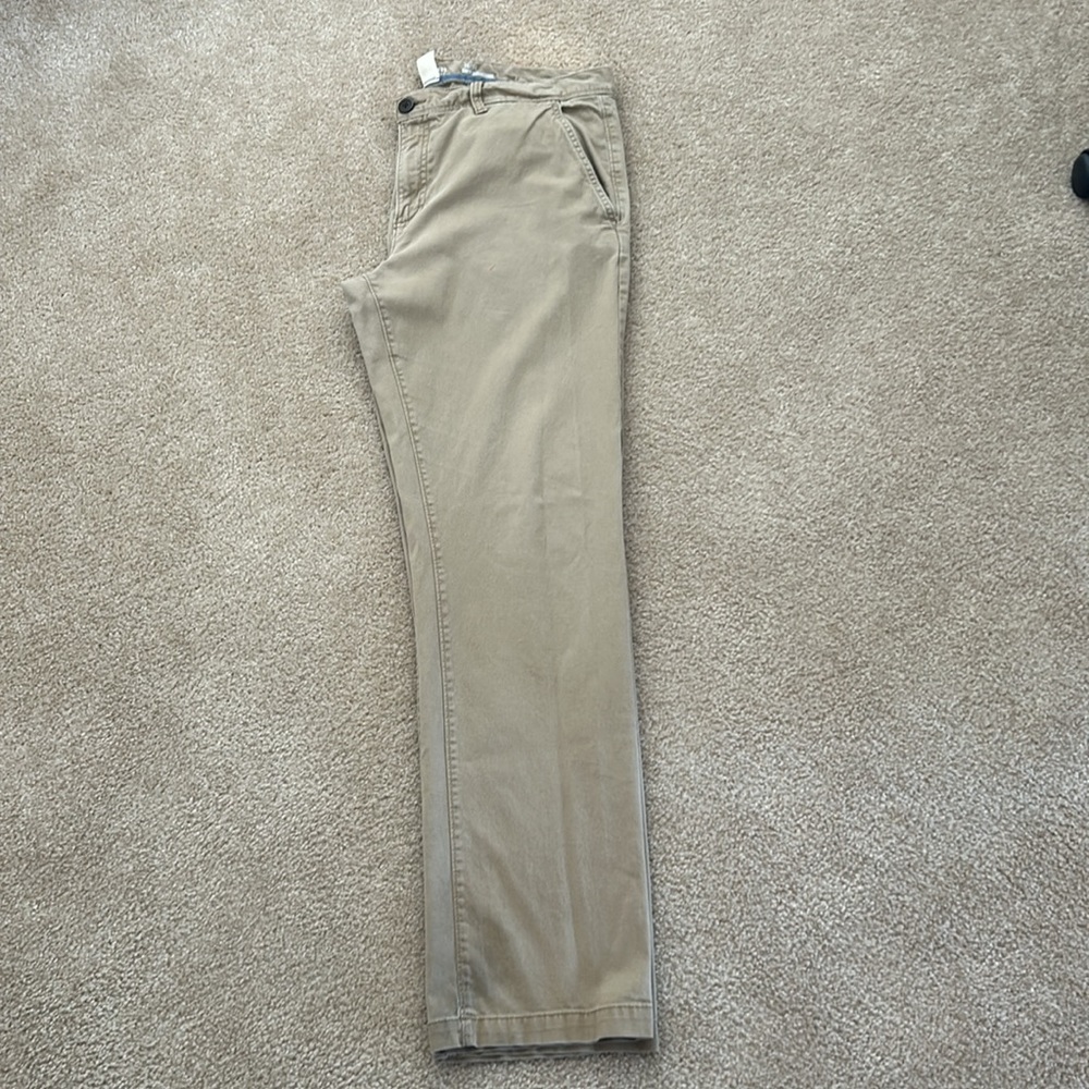 Men’s Ultimate Flex Khaki Pants 36”W X 34”L Urban Pipeline 96% Cotton Beige Good
